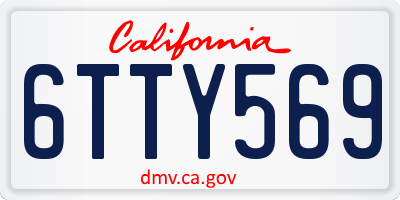 CA license plate 6TTY569