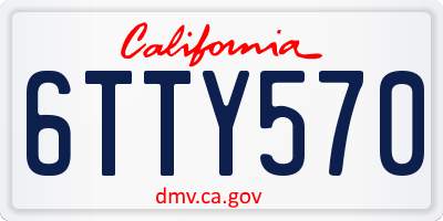 CA license plate 6TTY570