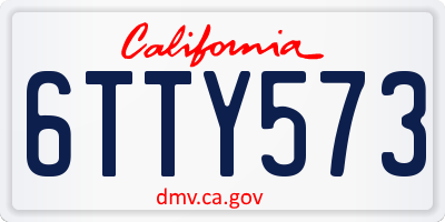 CA license plate 6TTY573