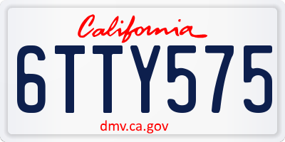 CA license plate 6TTY575
