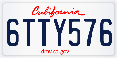 CA license plate 6TTY576