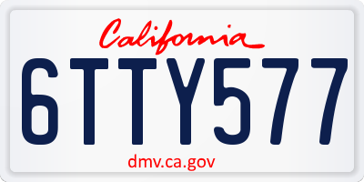 CA license plate 6TTY577