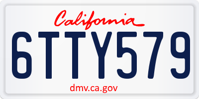 CA license plate 6TTY579