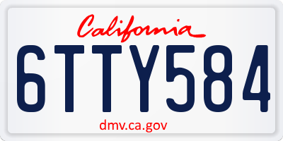 CA license plate 6TTY584