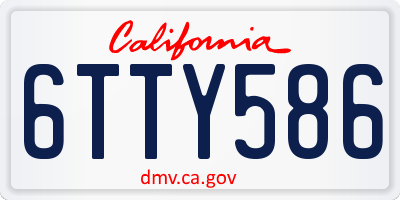 CA license plate 6TTY586