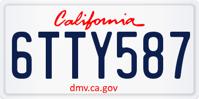 CA license plate 6TTY587