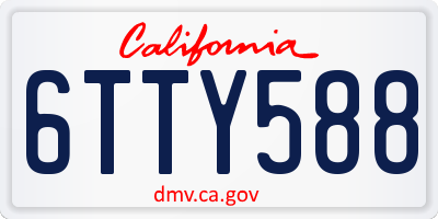 CA license plate 6TTY588