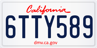 CA license plate 6TTY589