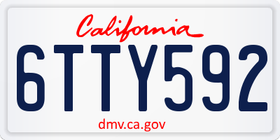 CA license plate 6TTY592
