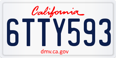 CA license plate 6TTY593