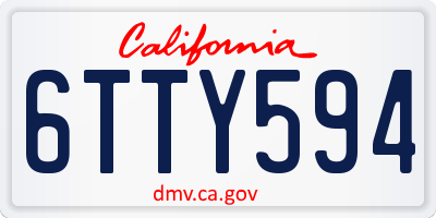 CA license plate 6TTY594