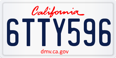 CA license plate 6TTY596