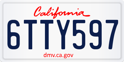 CA license plate 6TTY597