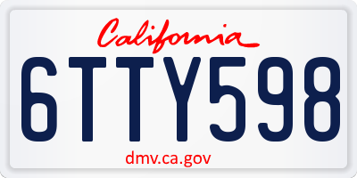 CA license plate 6TTY598