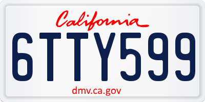 CA license plate 6TTY599
