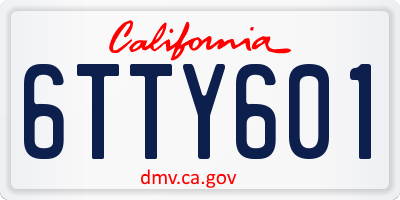 CA license plate 6TTY601