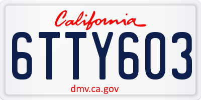 CA license plate 6TTY603