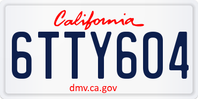 CA license plate 6TTY604