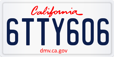 CA license plate 6TTY606