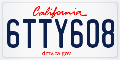 CA license plate 6TTY608