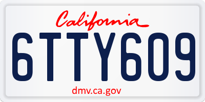 CA license plate 6TTY609