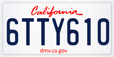 CA license plate 6TTY610