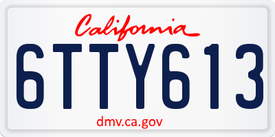 CA license plate 6TTY613