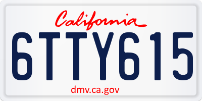 CA license plate 6TTY615