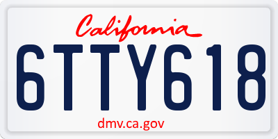CA license plate 6TTY618
