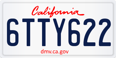 CA license plate 6TTY622