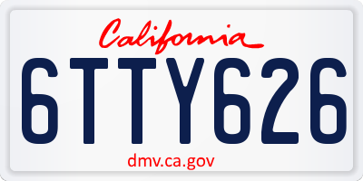 CA license plate 6TTY626