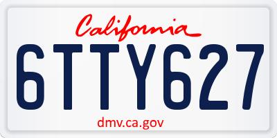 CA license plate 6TTY627