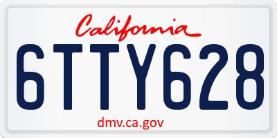 CA license plate 6TTY628
