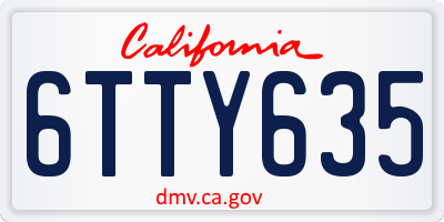 CA license plate 6TTY635