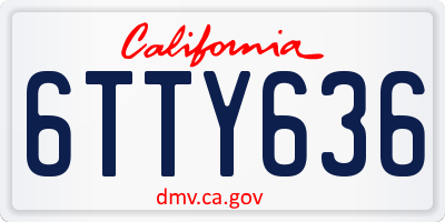 CA license plate 6TTY636