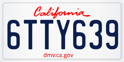 CA license plate 6TTY639