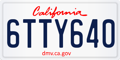 CA license plate 6TTY640