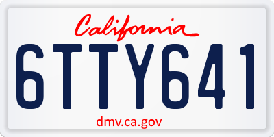CA license plate 6TTY641