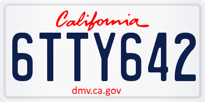 CA license plate 6TTY642