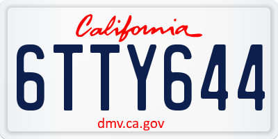 CA license plate 6TTY644