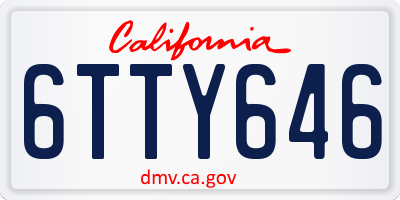 CA license plate 6TTY646