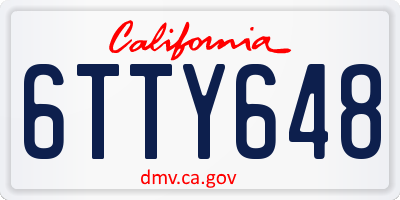 CA license plate 6TTY648