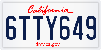 CA license plate 6TTY649