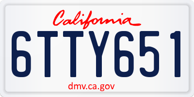 CA license plate 6TTY651