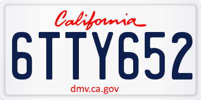 CA license plate 6TTY652