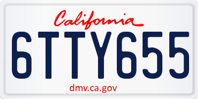 CA license plate 6TTY655