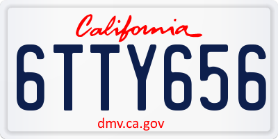 CA license plate 6TTY656