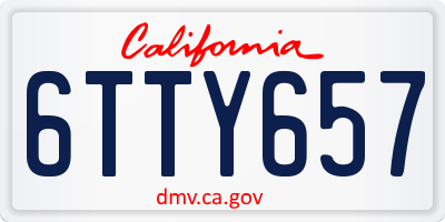 CA license plate 6TTY657