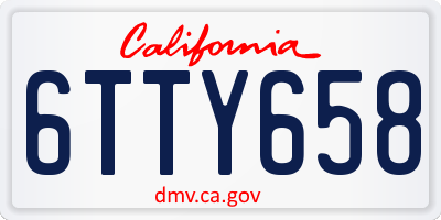 CA license plate 6TTY658