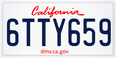 CA license plate 6TTY659